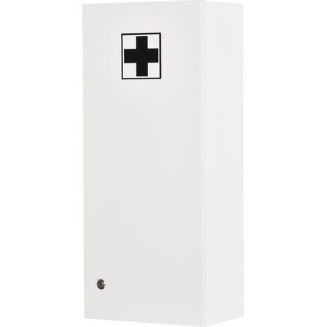 Armario botiquín de pared con cerradura blanco de aglomerado 30 x 20 x 70 cm MODENUIT (1/4)