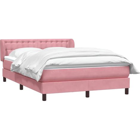 Boxspringbett mit Matratze Rosa 140x220 cm Samt vidaXL (1/5)