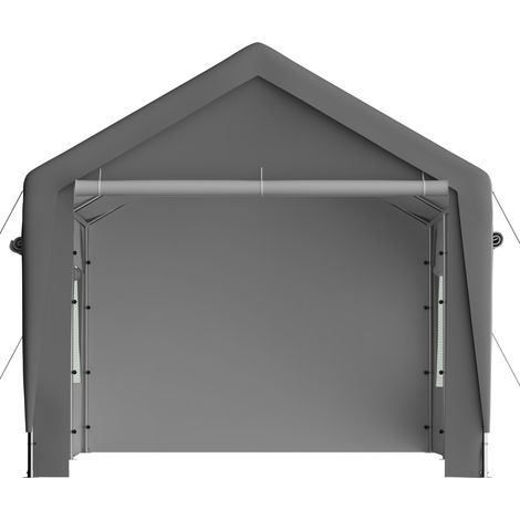 Tenda garage 3x6 m grigia in metallo con finestre avvolgibili e pareti removibili