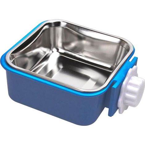 Suspendre Gamelle pour Animal Cage, Amovible Inoxydable 2 en 1 Gamelle Eau pour Chiot Chat Lapin Cochon d'Inde Hérisson Oiseaux (1/5)