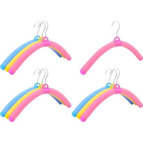 10 pièces (couleurs aléatoires) Cintres en éponge antidérapants Cintres multi-usages organiseurs peu encombrants pour manteaux, pardessus, pulls, T-shirts, etc. (1/5)
