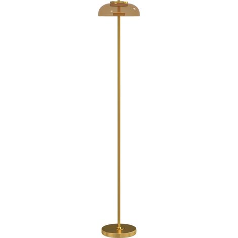 Lampadaire LED pour salon, éclairage blanc chaud 3000 K, interrupteur au pied, 25 x 25 x 134 cm, laiton