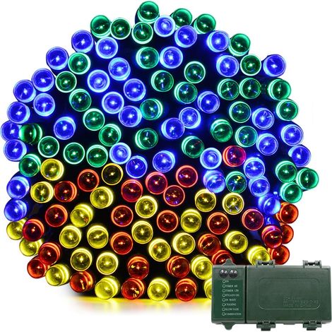 Weihnachtslichterkette mit 200 LEDs, 23 m, batteriebetrieben, wasserdicht, mit Timer, für den Außenbereich, Weihnachtsbaumschmuck, Garten, Zuhause, Schlafzimmer, mehrfarbig (1/5)