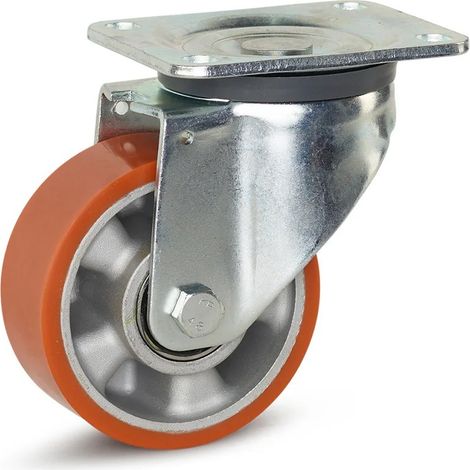 Roue pivotante lourde - MESO - PU - Platine - 125mm - 500kg