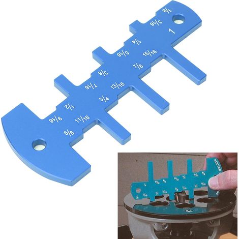 Tiefenanschlag für Holzbearbeitung, britisches System, Heimwerkerwerkzeug für Oberfräse und Tischkreissäge, blau (1/5)