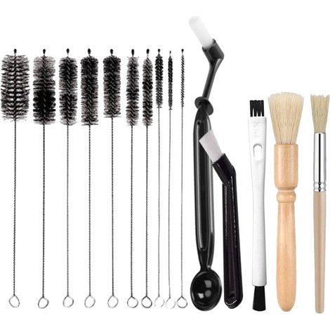 Brosse À Café - 6 Modèles Différents + 10 Cure-Pipes - Pour Machine À Café Expresso Et Moulin À Café - Lot De 15 Pièces (1/5)