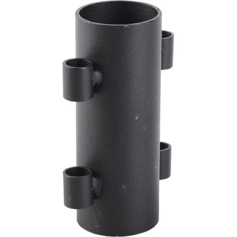 Support de fixation pour poteau de canopée avec double trou latéral, support métallique pour tubes d'auvent, tentes de camping et parasols de terrasse. (1/5)