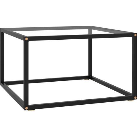 Mesa de centro con vidrio templado negro 60x60x35 cm vidaXL