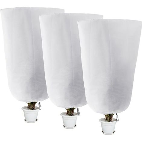 (3pcs) Sac d’arbre froid de plante d’hiver 60 x 80cm, blanc (1/4)