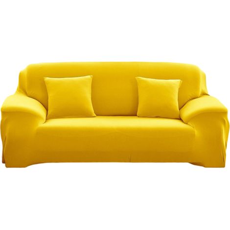 1 Housse de canapé universelle élastique antidérapante tissu polyamide protection complète couleur unie salon (1/5)