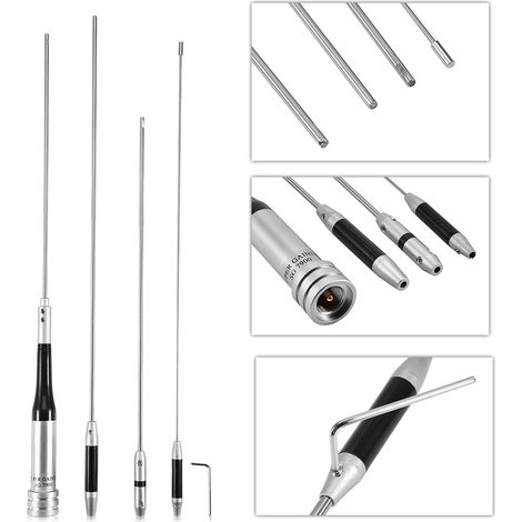 Antenne fouet courte universelle UHF SG7900 à gain élevé 144-430 MHz pour radio mobile de voiture (1/5)