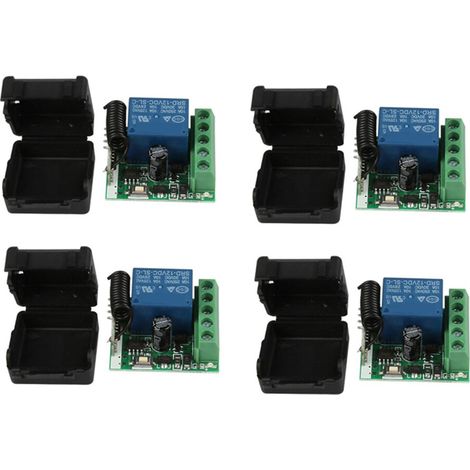 4X 12V 1CH 433MHz RF Interrupteur de Commande A Distance Sans Fil Module de Relais Recepteur Universel 433 MHz Kit (1/4)