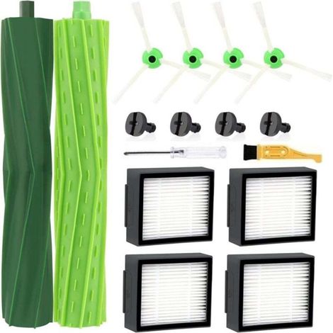 Replacement Parts and Accessories for iRobot Roomba i7 i7+ i3 i3+ i4 i6 i6+ i8 i8+/Plus E5 E6 E7 Series I, E and J Vacuum Cleaners, 1 Set of Multi-Surface Rubber Brushes, 4 HEPA Filters and 5 Brushes. (1/5)