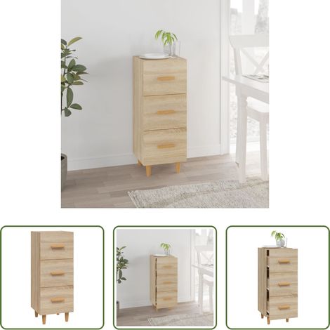 Holzbeine -  Sideboard Sonoma-Eiche 34,5x34x90 cm Holzwerkstoff (1/5)