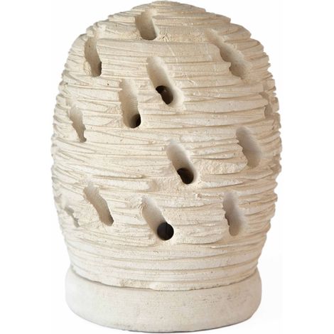 Lampada da terra o tavolo PIGNA SPAZZOLATA Piccola scultura decorazione in Pietra Leccese salentina misure 19 x 14 cm (1/3)