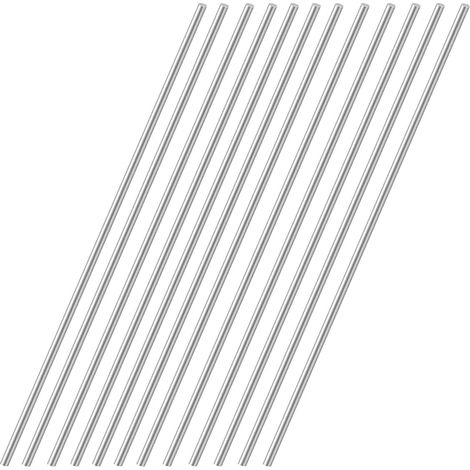 12 pcs Barres Inox 2mm x 300mm - Barre Acier 304 Haute Dureté pour Soudure/Modélisme/DIY, Rond Inox Anticorrosion, Alternative Supérieure aux Tiges en Plastique & Tube en Fer Rond​