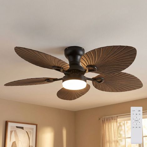Ventilatore da soffitto a LED Ventilatore Soggiorno Dimmerabile Alluminio Nero H 28,5 cm (1/5)