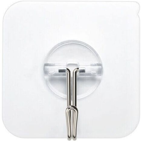 Pair 6 Pièces Crochets Adhesifs Transparent Auto Adhesif 5 kg (max),Pour Accroche Salle de Bain,Cuisine,Plafond,Accrocher,Mural,Porte,Peignoirs,Porte Serviette