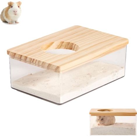 Baignoire pour hamster - Baignoire transparente en acrylique pour hamster - Baignoire rectangulaire pour hamster - Toilettes et salle de bain pour hamster - Cabine de douche transparente en acrylique (1/5)