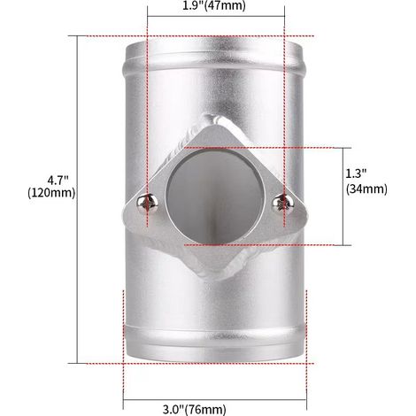 Intake pipe for car intake with high airflow modification, engine air flow meter flange, intake sensor base (1/4)