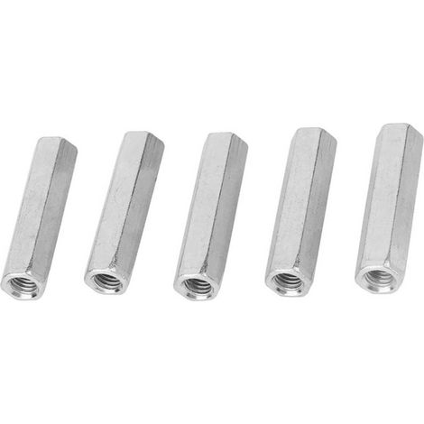 5 pièces M8 50 Écrous à tige longue hexagonaux, entretoises filetées (1/5)