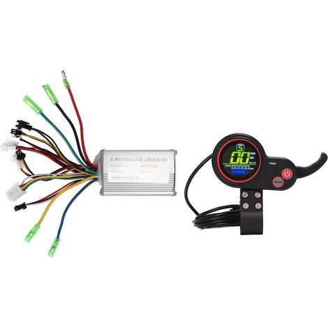Kit de contrôleur de moteur sans balais pour vélo électrique, alliage d'aluminium, 36 V, 48 V, écran LCD, 15 A, 22 mm, noir/argent (1/5)