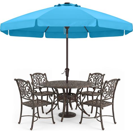 Parasol de table inclinable avec bouton poussoir pour jardin, terrasse, cour et piscine, 8 baleines, 13 couleurs (1/5)