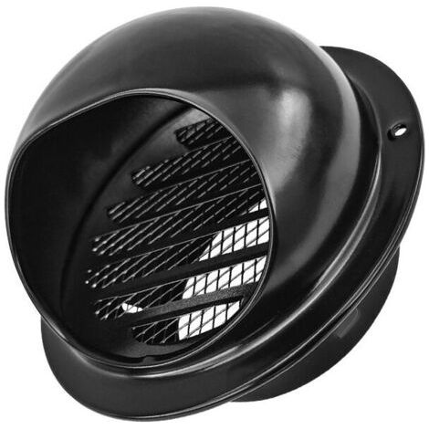 Rond Grille De Ventilation Décoration Murale Hotte, Noir Grille D'Aération Ronde en Acier Inoxydable, Sortie D'évacuation avec Filet AntiSinsectes, Facile À Utiliser, Imperméabiliser,70mm (1/4)