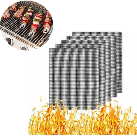 Grillmatten – 5er-Set – Kochmatten – Grillmatten – Ofenmatten – Backblech – Grillrost – Antihaftbeschichtung – Grill- und Ofenschutz – Grillzubehör – Grillschutz – 40 x 33 cm