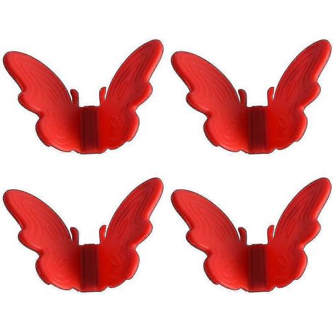 Mini manique papillon en silicone, gants magnétiques résistants à la chaleur pour toutes les casseroles, rouge (1/5)