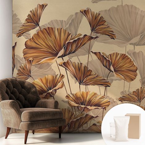 Tapete Vliestapete mit Kleber - Wanddekoration Wohnzimmer - Tapete Schlafzimmer Herbstliche Eleganz 250x250 cm (1/5)