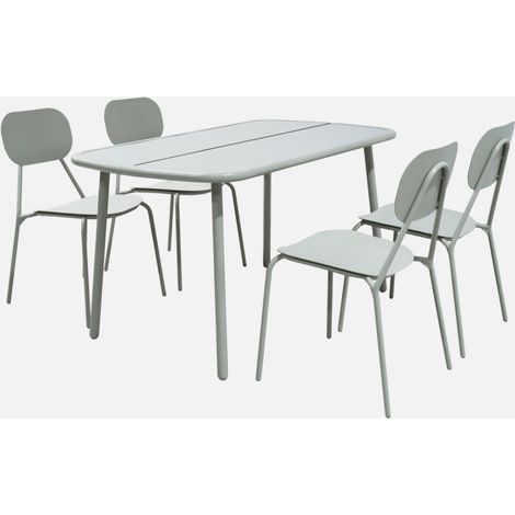 Set tavolo da giardino in alluminio con 4 sedie