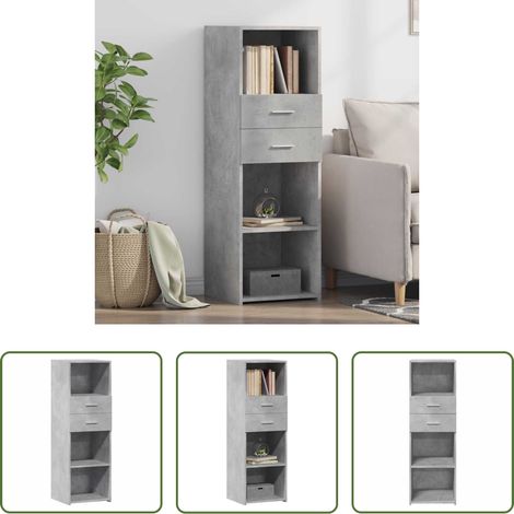 vidaXL Hochbeistellschrank - Highboard Betongrau 40x42,5x124 cm Holzwerkstoff (1/5)