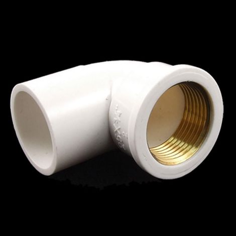 Raccord coudé à 90° en laiton fileté femelle 3/10,2 cm x 25 mm PVC, sourcing map (1/2)