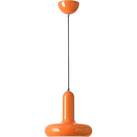 Suspension Luminaire Moderne Orange, Douille E27, Câble Réglable 150cm, Plafonnier Métal Peint pour Cuisine, Chambre, Salle à Manger, Café