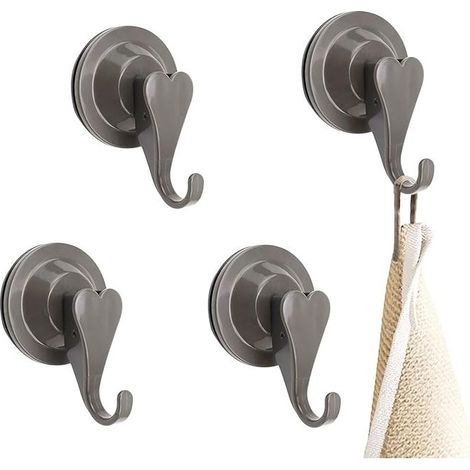 Crochet Ventouse Puissante, 4 Pièces Ventouse Crochet, Crochet Ventouse Salle de Bain, Aucune Vis ni Colle Requise, Capacité de Charge Maximale 15 kg, pour Salles de Bains, Cuisines (1/5)