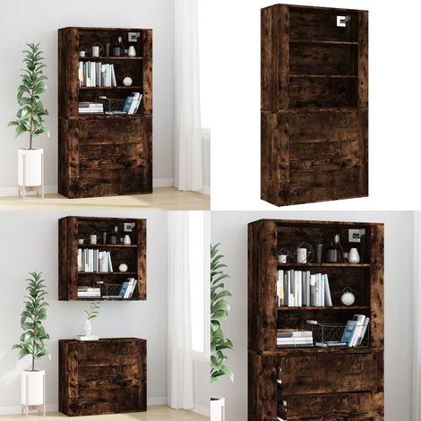 Buffet haut Chêne fumé Bois d'ingénierie - Buffet Design - Buffet Moderne - Buffet En Bois - Buffet Rangement - Meuble Tv - Home & Living (1/5)