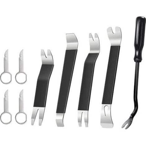 Outil Demontage Garniture Voiture 9 Pieces Kit Outils Plastiques et Cles Extraction Autoradio Compatible Tableau Bord Interieur Systeme Audio (1/5)
