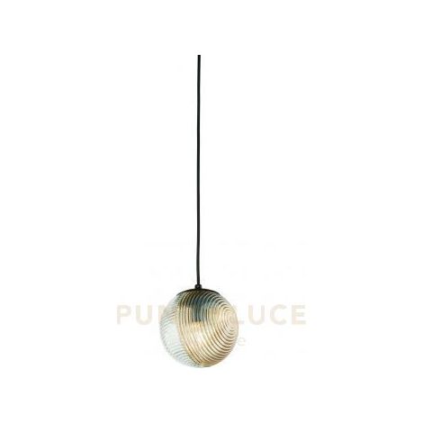 SOSPENSIONE VETRO BELLA 1 AMBRA D.15CM H.16CM 1 LUCE ATTACCO E27