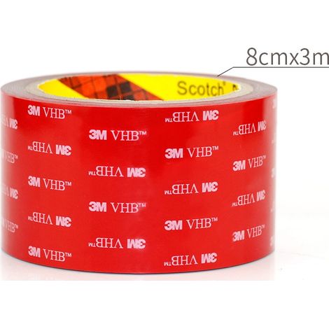 MINKUROW Extrem starkes doppelseitiges Klebeband (umgewandelt von 3 m VHB-Klebeband) Wasserdichtes und ultrahochtemperaturbeständiges Klebeband für Auto, Zuhause und Büro – 80 mm x 3 m (1/5)