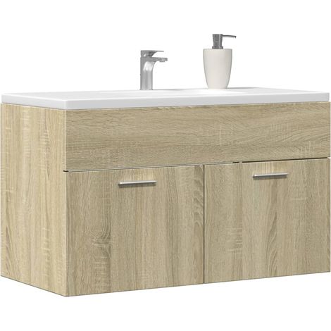 Waschbeckenunterschrank Sonoma-Eiche 90x38,5x46 Holzwerkstoff
