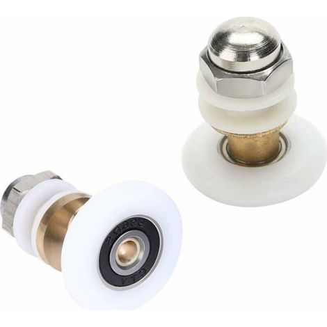 Roulette Porte Douche - - 27mm - Lot de 8 - Nylon - Fixation à vis (1/4)