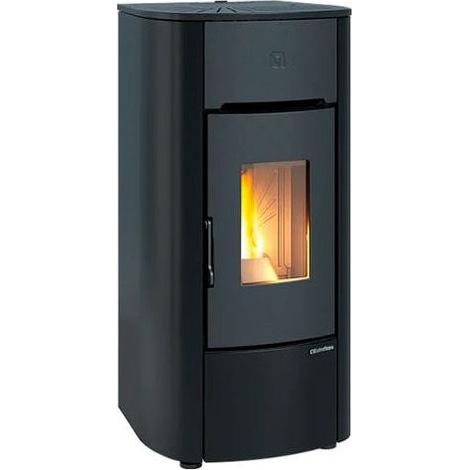 La Nordica 001294802 Mariella Stufa a Pellet Ventilata 7 kW 92% Classe A+ 15 Kg tramoggia 201 m³ colore Nero