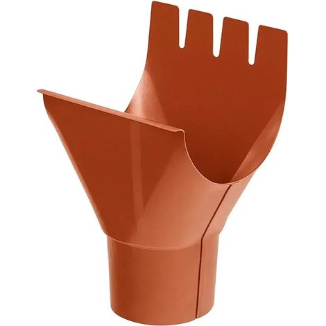 Naissance de gouttière 127 mm vers descente Ø90 mm acier – Rouge brique RAL 8004