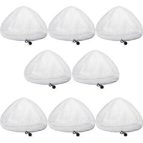 AURA Lot de 8 lingettes de nettoyage en microfibre pour nettoyeur vapeur H2O X5, balai vapeur, nettoyeur vapeur à trois coins (1/5)