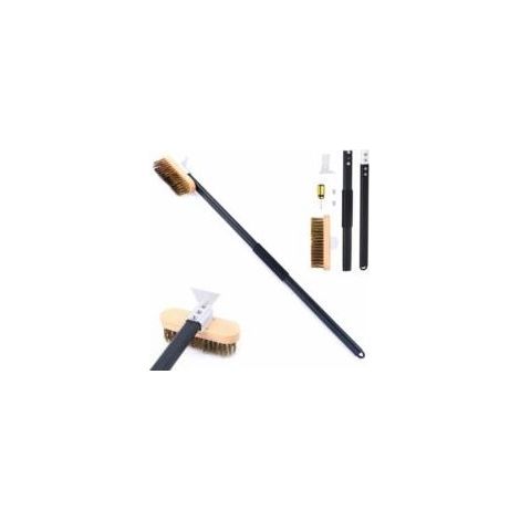 Brosse de Four à Pizza, Brosse en Laiton de Nettoyage de Four à Pizza, Brosse de Gril en Laiton, Grattoir de Gril Brosse de Four Professionnelle, Nettoyeur de Poils en Laiton Grattoir en Acier (1/4)