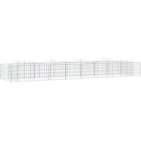 Cama elevada de gaviones arqueada 600 x 100 x 50 cm hierro galvanizado Plata 020039938