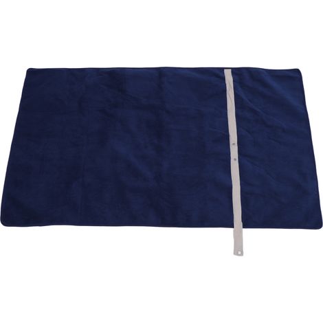 Couverture chauffante électrique USB en fibre de polyester multifonctionnelle et réglable, idéale pour le camping et les activités de plein air (bleu marine).