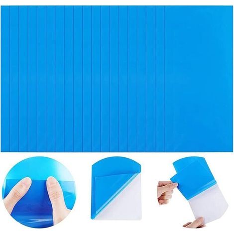 Rustine Piscine, 20 Pièces Piscine Patch Kit De Réparation, Piscine Kit De Réparation, Réparation Plastique Correctifs Auto-adhésives Rustine pour Piscines Gonflables Bateaux, Bleu,10 x 25cm (1/5)