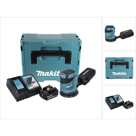 Makita DBO 180 RT1J Akku Exzenterschleifer 18 V 125 mm + 1x Akku 5,0 Ah + Ladegerät + Makpac